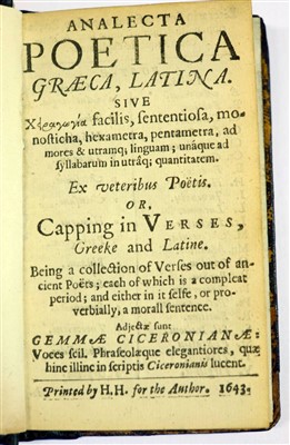 Lot 604 - Analecta Poetica