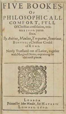 Lot 628 - Boethius, Anicius Manlius Severinus