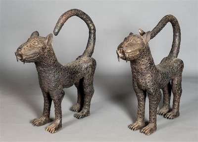 Lot 139 - Bronze Leopards.