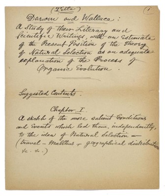 Lot 398 - Wallace (Alfred Russel, 1823-1913).