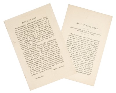 Lot 547 - [Dodgson, Charles Lutwidge, 'Lewis Carroll'].