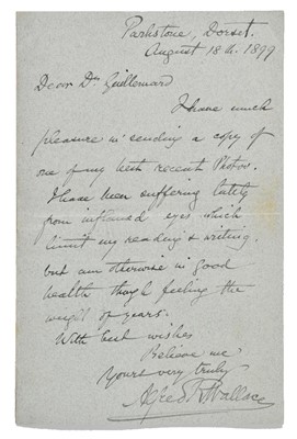 Lot 84 - Wallace, Alfred Russel, 1823-1913