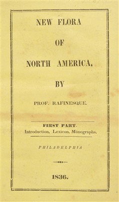 Lot 77 - Rafinesque, Constantine Samuel