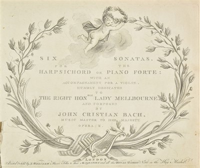 Lot 308 - Bach (Johann Christian). Six Sonatas, for the Harpsichord or Piano Forte, circa 1778-80