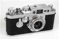 Lot 388 - Leica IIIg rangefinder (1957) with Elmar 50mm f/3.5 lens.