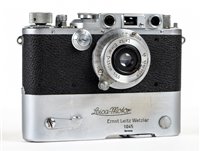 Lot 383 - Leica IIIb rangefinder (1938/9) with Elmar 35mm f/3.5 lens.