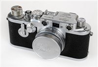 Lot 376 - Leica IIf rangefinder (1955) with Elmar 50mm f/2.8 lens.