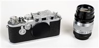 Lot 386 - Leica IIIf rangefinder (1955) with Hektor 73mm f/1.9 lens.