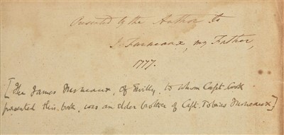 Lot 10 - Cook (James). A Voyage towards the South Pole, 1st edition, presentation copy, 1777