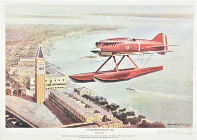 Lot 150 - Schneider Trophy. McDonough (Kenneth), The Schneider Trophy 1923, colour print