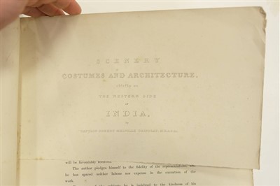 Lot 120 - Grindlay (Robert). Scenery, Costumes and Architecture chiefly on the Western Side of India, 1892