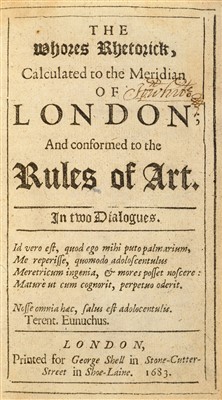 Lot 72 - Pallavicino (Ferrante). The Whores Rhetorick, 1683
