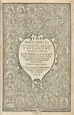 Lot 315 - Bible [English]. The Holy Bible..., London: Robert Barker & Assignes of John Bill, 1638