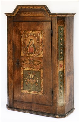 Lot 142 - Wardrobe. A 19th century painted pine wardrobe, possibly Austrian