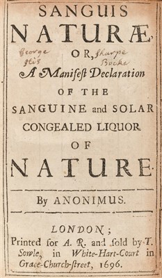 Lot 97 - Grummet (Christoph). Sanguis Naturae, 1696