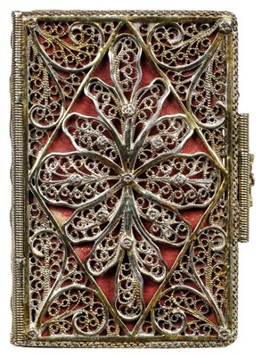 Lot 364 - Silver Filigree Binding. London Almanack, 1824