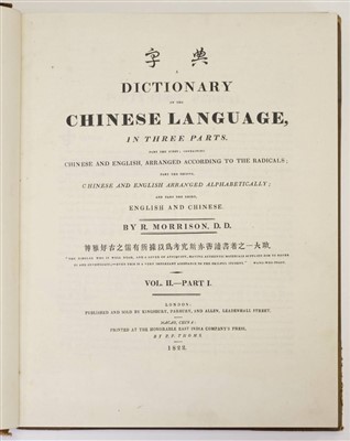 Lot 109 - [China]. Morrison (Robert). A Dictionary of the Chinese Language, 1st edition, Macao, 1815-23