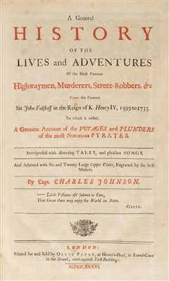 Lot 175 - Johnson (Charles). The Lives and Adventures of the Most Famous Highwaymen..., 1736
