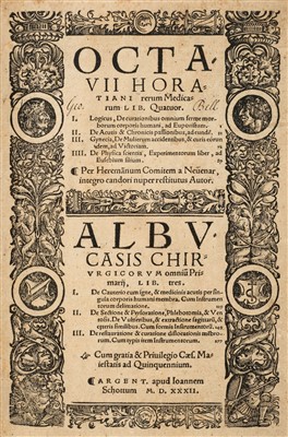 Lot 3 - Zahrawi (Abu'l-Qasim Khalaf ibn 'Abbas al-). Chirurgicorum, Strasbourg, 1532