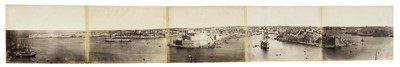 Lot 24 - Malta. A 5-part panorama of Malta, c. 1870s