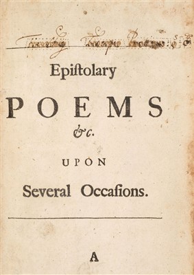 Lot 93 - Hopkins (Charles). Epistolary Poems, 1st edition, 1694