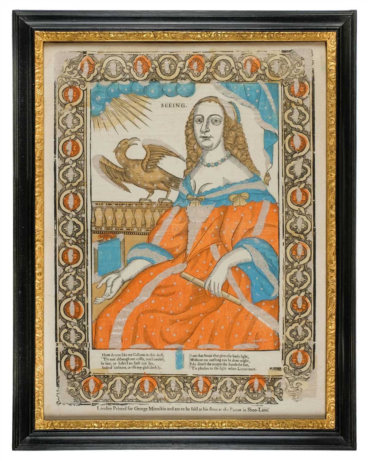 Lot 399 - Five Senses. Tasting, Feeling, Hearing, Smeling & Seeing, circa 1670