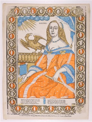 Lot 399 - Five Senses. Tasting, Feeling, Hearing, Smeling & Seeing, circa 1670