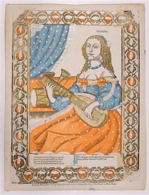 Lot 399 - Five Senses. Tasting, Feeling, Hearing, Smeling & Seeing, circa 1670