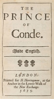 Lot 51 - Boursault (Edmé). The Prince of Conde, 1st edition in English, 1675