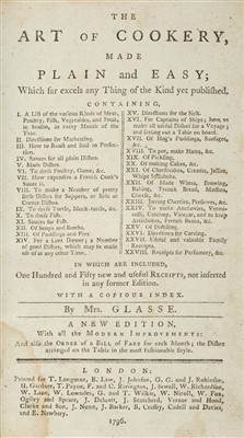 Lot 321 - Glasse (Hannah). The Art of Cookery, 1796