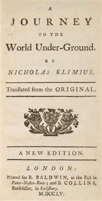 Lot 214 - Holberg (Ludwig). A Journey to the World Under-Ground. By Nicholas Klimius, 1755
