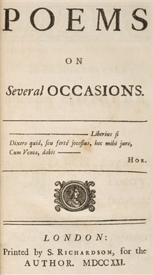 Lot 147 - Smedley (Jonathan). Poems on Several Occasions, 1st edition, 1721