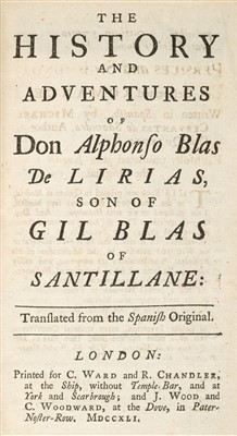 Lot 182 - Lesage. The History and Adventures of Don Alphonso Blas De Lirias, 1741