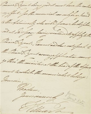 Lot 257 - Royal letters and documents, 18th and 19th century