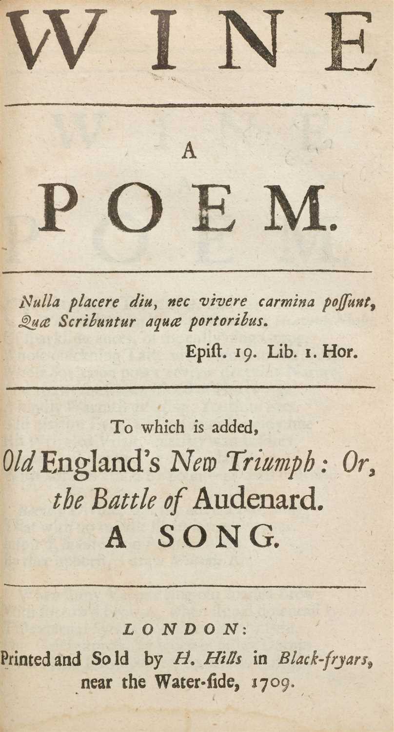 Lot 129 - Hills (Henry, junior, printer). Sammelband of 30 poetry pamphlets, 1708-10
