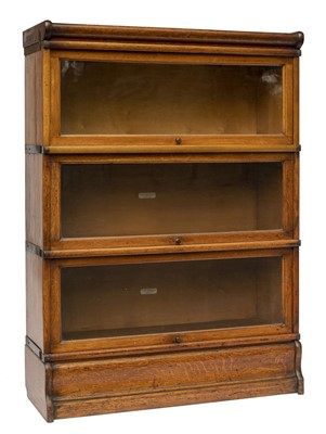 Lot 298 - Bookcase. A 1920s oak Globe Wernicke bookcase