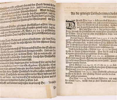 Lot 156 - Helmin (Margaretha). Kunst-und Fleiss-übende Nadel-Ergötzungen, circa 1725
