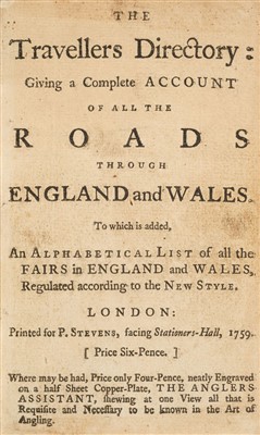 Lot 225 - Stevens (P., publisher). The Travellers Directory, 1759