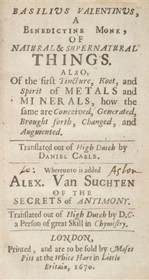 Lot 40 - Valentinus (Basilius). Of Natural & Supernatural Things, 1670