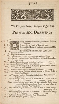 Lot 160 - Auction Catalogue. A Catalogue of the Library, Antiquities, &c. of ... Dr. Woodward, 1728