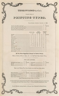 Lot 373 - Type Specimen. Fann Street Letter Foundry, 1835