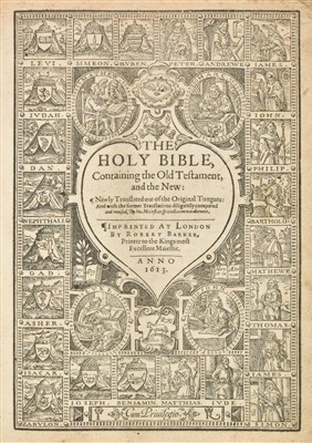Lot 277 - Bible [English], The Holy Bible, Containing the Old Testament, and the New, 1613