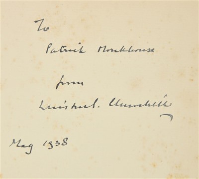 Lot 8 - Churchill (Winston S.) My Early Life, 1937 reprint, inscribed