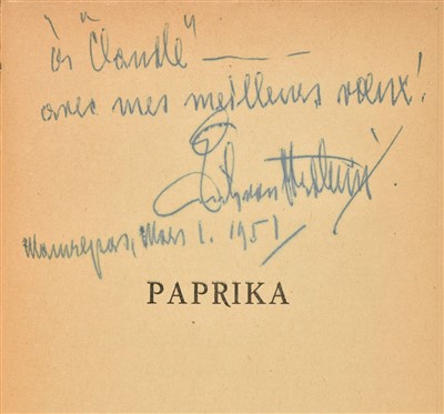 Lot 750 - Stroheim (Erich von). Paprika, 1950, inscribed