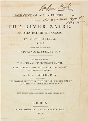 Lot 34 - Tuckey (James Kingston). Expedition to the River Zaire, 1st edition 1818, association copy