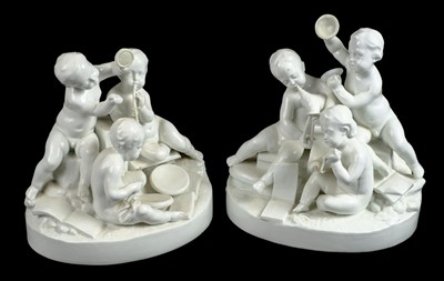 Lot 86 - Figural Group. A pair of 19th century French porcelain figures by Jean Gille, Paris circa 1860s