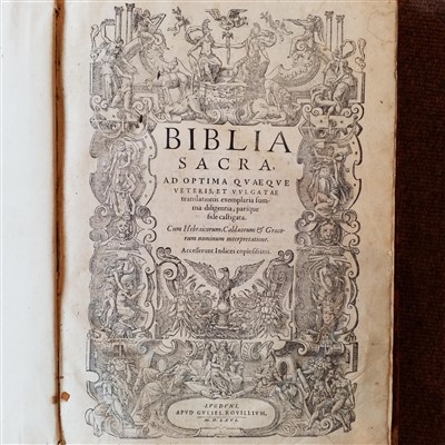 Lot 286 - Bible [Latin]. Biblia Sacra..., Lyon, 1566