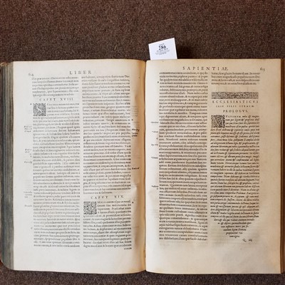 Lot 286 - Bible [Latin]. Biblia Sacra..., Lyon, 1566