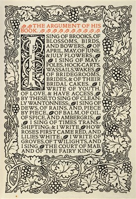 Lot 634 - Kelmscott Press. Poems of Robert Herrick, 1895