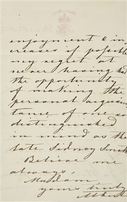 Lot 236 - Albert (Prince Consort to Queen Victoria, 1819-1861). Autograph letter signed, 13 December 1854